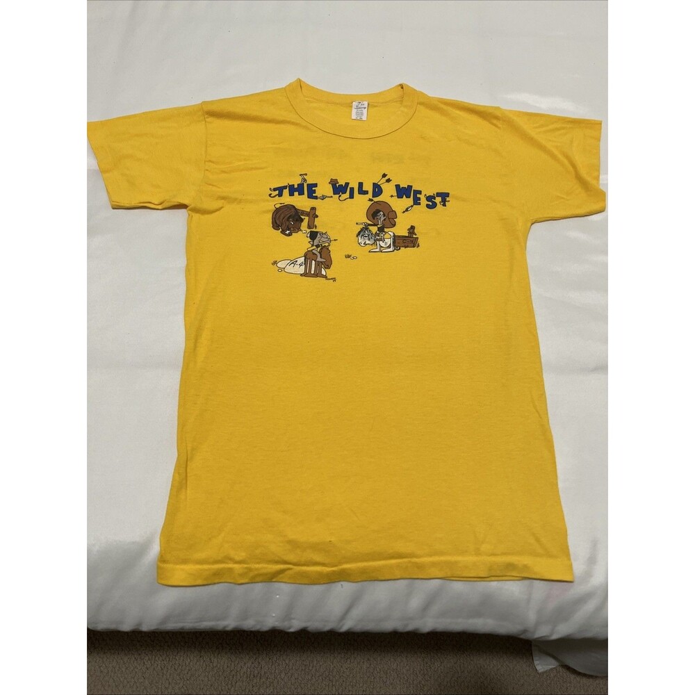 Vintage 1st BTN 4th REGT T-shirt Single Stitch Wild West Cartoon XL 46 90s Tee